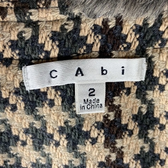 CAbi Houndstooth Mixer Jacket with Faux Fur Collar - Picture 7 of 8